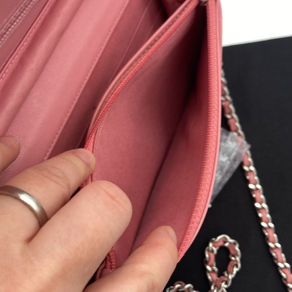 CHANEL CC SILVER HARDWARE LIGHT PINK QUILTED WOC BAG WITH DUST BAG - Picture 6 of 17